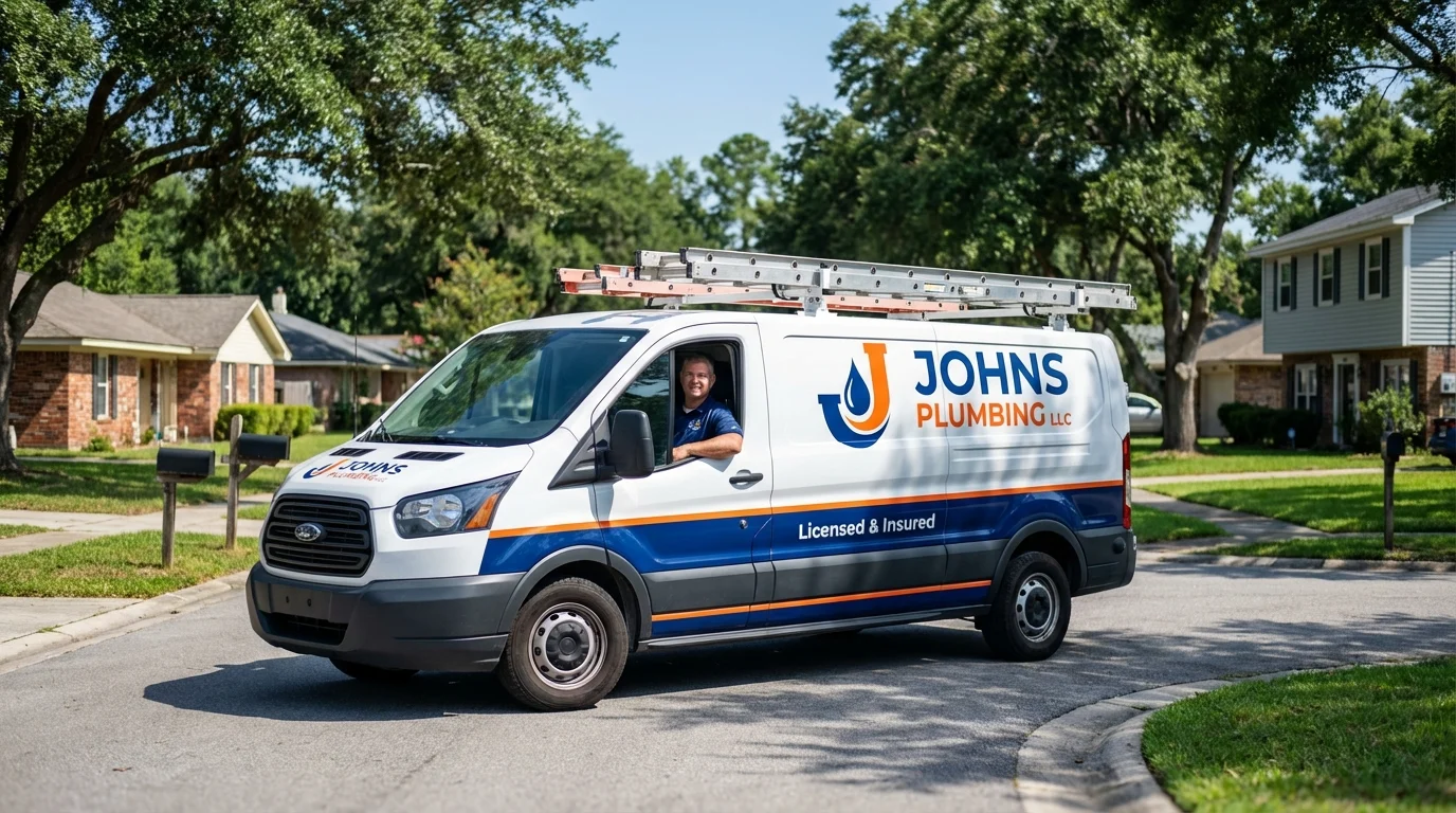 Johns Plumbing LLC service van in Belle Plaine, MN